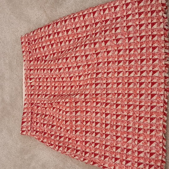 Ann Taylor Red/Pink Fringe Tweed A-line Skirt - Picture 9 of 11